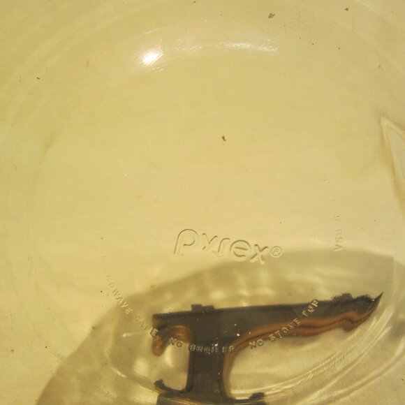 VTG PYREX CLEAR GLASS BOWL W/PINWHEEL DESIGN #7203 MADE IN USA - Picture 5 of 7